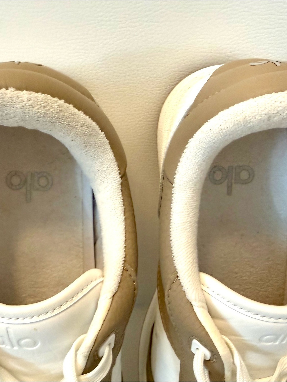ALO Yoga Women's Taupe and White Athletic Sneakers - Picture 8 of 10